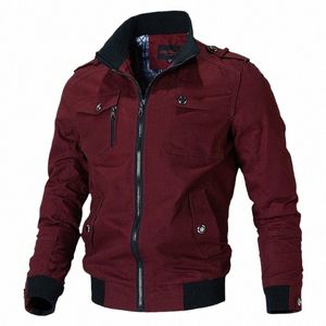 2022 Neue Arbeitsmantel Männer Lose Große Frühling und Herbst Multi Pocket Militäruniform Cott Coole winddichte Kragen Freizeitjacke t7li #