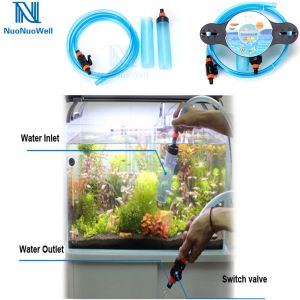 Ferramentas NuoNuoWell No Spill Gravel Cleaner Fish Tank Aquarium Shaker Tipo Kit de mudança de água Self Start Sifão