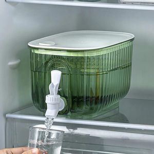 Wasserflaschen 4L Fruchtsafteimer mit Wasserhahn Transparenter Kühlschrank Kaltkrug Große Kapazität Auslaufsicheres Trinkgeschirr für Home Party