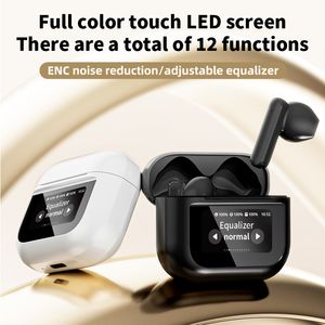 Yx28 trådlös Bluetooth -hörlurar Smart LED Color Touch -skärm Display TWS Earbuds Enc Call Noise Cancellation Earphone Sport Earbuds