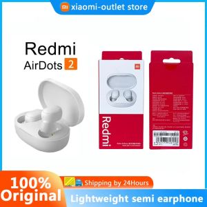 Fones de ouvido original Xiaomi Redmi Airdots 2 fone de ouvido tws sem fio Bluetooth Gaming Headset Ai Control Mi Earbuds para DropShipping S