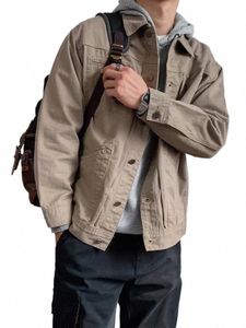 giacche di jeans da uomo vintage 2024 primavera casual solido monopetto tasca top chic patchwork allentato oversize giacche cargo nuovo 9769 #