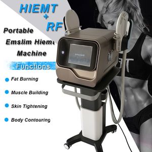 Hiemt emslim elektromagnetisk muskelbyggnad Viktförlust RF Skinföryngring EMS Body Contouring Machine CE Godkännande Muskelstimulator 2 Handtag