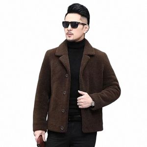 ayunsue inverno 100% tosatura delle pecore giacca da uomo cappotti di pelliccia reale maschile corto caldo giacche di lana mens outwear nuovo manteau homme SQQ731 M6eh #