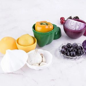 Garrafas de armazenamento Caixa de plástico de alho branco Frutas e vegetais em forma de recipiente de proteção de alimentos