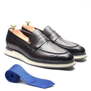 Buty swobodne Rozmiar 38 do 46 eleganckich męskich mokasyna Penny oryginalna skórzana snu-on trampka Mocassin Homme Travel Men Footwear