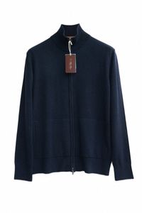 Kinesiskt märke gratis fartyg Fall Winter Wool Blend Men's Bomber Vintage Sticked Zip-Up Cardigan Jacket H3L2#