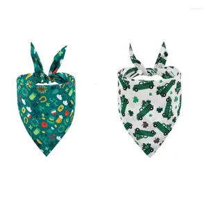 Hundebekleidung 10 Stück St. Patrick's Day doppelseitiges Bandana Dreieck Lätzchen Haustier Schal Irish Festival Dekoration Lieferungen Großhandel X2