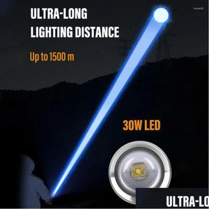 Taschenlampen Fackeln Super Bright Angeln Suche Festfokus Cam Laterne für 1500 Meter 2023 LED EST Starke Magnete 30W Drop Delive DHSZV