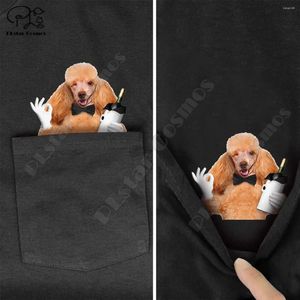 Men's T Shirts PLstar Cosmos Shirt Summer Pocket Champagne Poodle Printed T-shirt Men For Women Tops Funny Cotton Black Tees Style-12