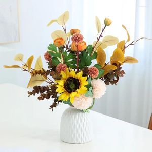 Dekoratif Çiçekler Toptan Ev Restoran Estetik Oda Dekor Yapay Ayçiçeği Ökizrip Demetleri Buket Mutfak