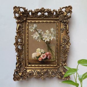 Quadro de estilo europeu quadro de fotos portador de foto em relevo com tábua floral com imagem de imagem suspensa exibição de imagens de imagem decoração de casa