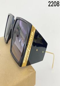 occhiali da sole da donna Occhiali di design di lusso oversize Square Metal Gold Frame mens Eyewear Mirror glass Lens con box6162702