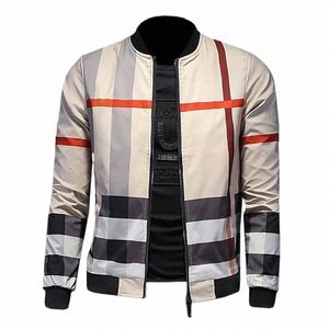 ar brand versi slim fitting color matching high-quality fabric boutique men's jacket round neck baseball jacket Spring New Q6h8#