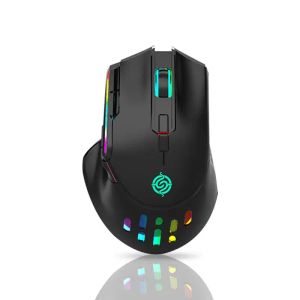 Mäuse Kabellose Maus für Spiele, wiederaufladbar, kabellose 2,4-GHz-Gaming-Maus mit RGB, 3 einstellbare DPI-Stufen, 1200/2400/3200, automatische Sperre