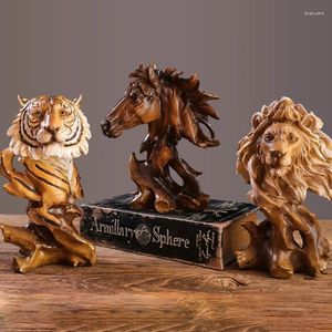 Dekorative Figuren, kreative Tierskulptur, hochwertiges Schreibtischregal, Kunstharz, Löwenstatue, Pferd