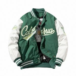 inverno Varsity Jacket Uomo Donna Ricamo Lettera Hip Hop Giacca da baseball Vintage Fi Streetwear Cappotto con cappuccio Abiti retrò K0yW #