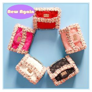 Baby Kids Lace crossbody bags girls small Messenger bag Teenagers mini Party pearl coin purses Baby Kids little money wallets ARYB068