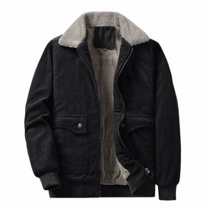 Outono inverno vintage veludo masculino sherpa forrado jaqueta quente grosso carga jaqueta casacos de lã blusão parkas alta qualidade 29yQ #