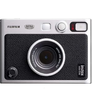 Fujifilm Instax Mini Evo Anında Kamera Akıllı Telefon Yazıcısı İsteğe bağlı kahverengi/siyah renk ve 20 sayfa Instax Mini Beyaz Film - Anıları anında yakalama