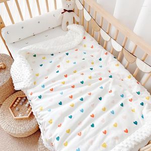 Decken große Größe 3D Punkt Musselin Baumwolle Dicke Herzdruck weiche Babydecke Frühling Kleinkind Crib Quilt Kind