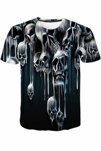 2024 new 3D skull print T-shirt men's fi simple and breathable f6Tj#