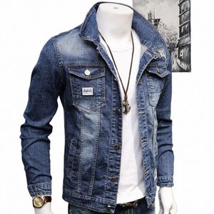 nuova primavera autunno Cott ricamo lettera designer uomo abbigliamento di lusso gioventù moto uomo giacche di jeans cappotto della tuta sportiva O9xq #