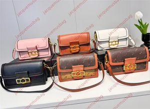 Mulheres Dauphine Bag M45959 Bolsa Designer Ombro Crossbody Bags Qualidade Círculo Sinal De Couro Quadrado Embreagem Carteira Senhoras Flip Hasp Messenger Hobo Bolsa Satchels