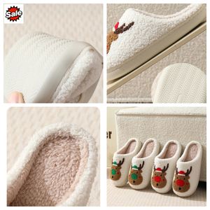 New Comfortable Home Cute Cartoon Santa Claus Winter Cotton Slippers for Men Women Couples Warm Cotton GAI BIGSIZE soft Fluffy House cute Christmas Designer