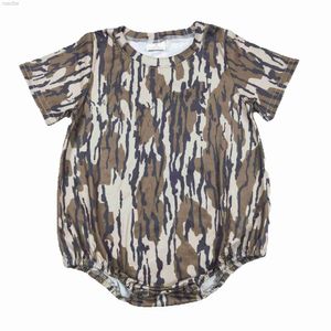 One-Pieces Wholesale Baby Boy Toddler Bubble Buttons Romper Short Sleeves Jumpsuit Kids Camo One-piece Newborn Coverall Bodysuit 24327