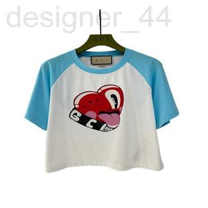 Kvinnors T-shirtdesigner T-shirt med rund hals, färgblockering, kortärmad, bekväm på sommaren 1ib0