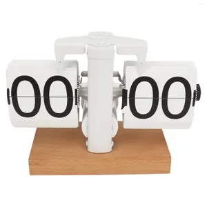 Table Clocks 24 Hours Flip Internal Gear Operated Retro Clock Auto Quartz Home Decors Digital