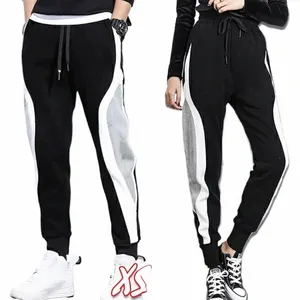 Herr/kvinnors avslappnade svettbyxor Ctrasting färger mångsidiga joggingbyxor Herrkläder Pants for Women Jogger Hombre Gym R1K8#
