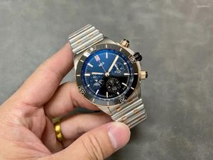 Orologi da polso di lusso MZS Super Chronomat B01 Orologio da uomo Lunetta in ceramica completamente funzionale Il movimento cronografo meccanico manuale 7750