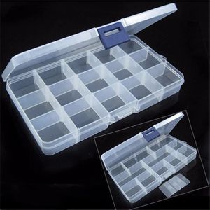 Plastförvaringsfodral Box Holder Container Pills Jewelry Nail Art Tips 15 Remnid Makeup Organizer Storage Box