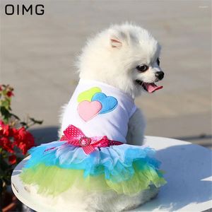 Abbigliamento per cani OIMG Piccoli vestiti Labbra Stampa Patchwork Abito da principessa Gatto Pomerania Teddy Bichon Estate per gonne per cuccioli