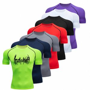 män träning jogging skjortor compri kör t shirt sportkläder snabb torr rgard fitn tight lg hylsa gym sport tshirt z34y#