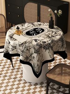 Table Cloth Vintage Dining Round Tablecloth Cover Towel Waterproof Home Use