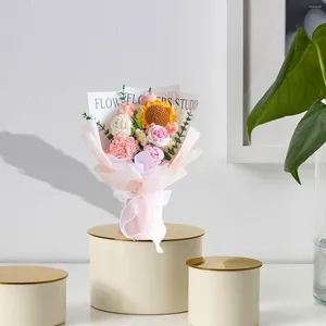 Flores decorativas de malha flor artificial dia das mães falso crochê buquê para casa festa dos namorados aniversário namorada