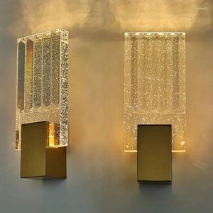 Wall Lamp Bubble Crystal Lamps Modern LED Lighting Gold Indoor Sconces Living Room TV Background Bedroom Aisle Home Decor Lustre