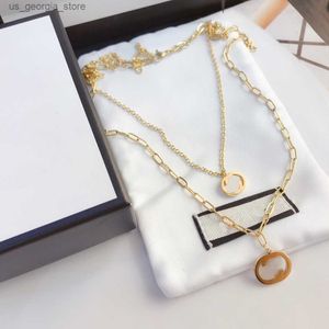 Pendant Necklaces Never fade Luxury Designer Pendant Necklaces Designers Stainless Steel Plated Letter For Women Wedding Jewelry without box Y240327