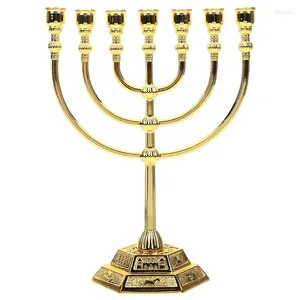 キャンドルホルダーイスラエルメノラ寺院7クリスマスギフトユダヤ人レトロ宗教聖杯ゴールドホルダー装飾品