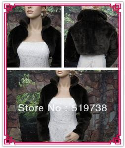 Faux Fur Fabric White Black Wedding Shawls Wraps Bridal Cape wedding3913032