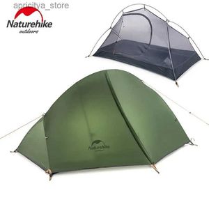 Tält och skydd NatureHike Tält Ultralight 1 person cykeltält bärbar ryggsäck tält 20d nylon vattentät tält camping tält vandring tent24327