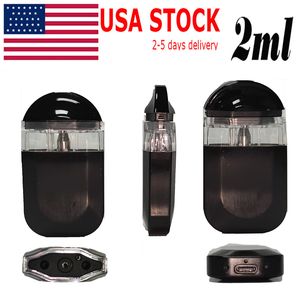 USA STOCK Penna Vape usa e getta 2ml Pod piatto E-sigarette Vuoti Carrelli per olio denso Ricaricabile 280mAh Batteria Ceramica Bobina Vaporizzatore Penne campione Logo personalizzato OEM 50 pezzi / lotto