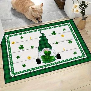 Teppiche kreativer Klee Muster werfen Teppichwaschbar Teppich für Schlafzimmer Requisite Outdoors St.Patrick's Day Home Frühlingsdekor Geschenk