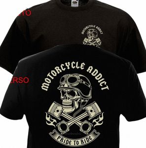 motorcycle Addict Biker Chopper Bobber Motard Motorrad Summer Short Sleeve Plus Size Print Men T Shirt Summer T Shirt K334#