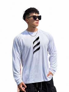 spring/summer New Muscle Fitn Men's Basketball Brother Training Clothes Loose Sports Mesh Lg Sleeve T-shirt 46CP#