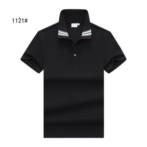 2023 Polo da uomo in puro cotone di marca di lusso estiva con ricamo nuovo stile da uomo Polo in puro cotone di marca di fascia alta ricamata a maniche corte