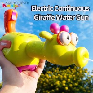 Pistola Giocattoli Pistola ad acqua elettrica cartone animato giraffa macchina per nebulizzazione d'acqua estate festa all'aperto giocattoli per il nuoto regali per bambini giocattoli da bagno per bambini240327